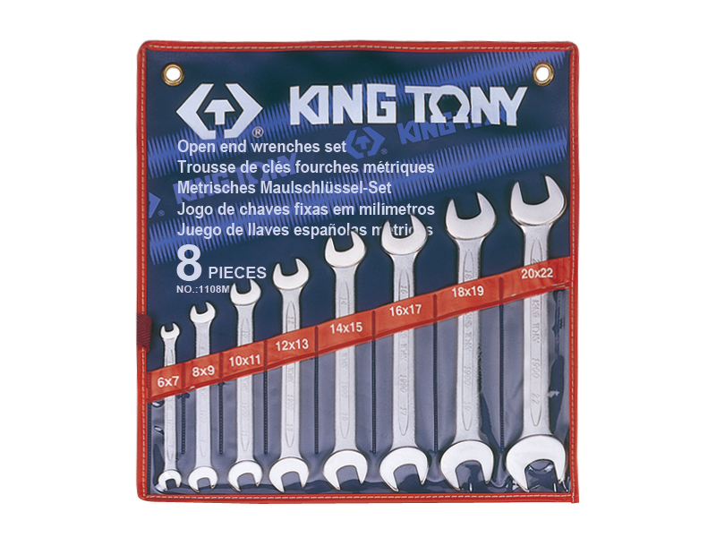 Набор рожковых ключей, 8 предметов king tony 1108mr