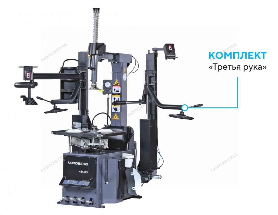 Станок шиномонтажный автомат, инверторный, стол с накладками, 220 В, серый NORDBERG 4643ID (G)