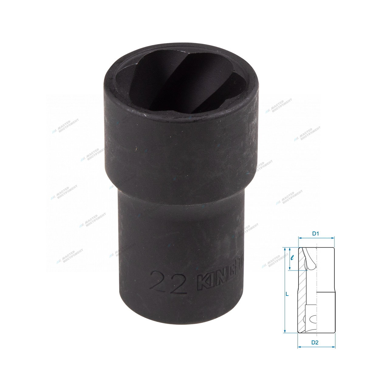 Головка для поврежденного крепежа 1/2"", 22 мм